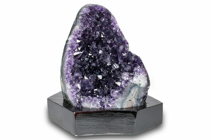 Deep Purple Amethyst Geode With Wood Base - Uruguay #275615